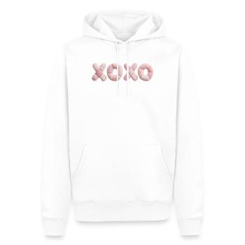 Plush Patchwork XOXO Design Pink - Men’s Premium Organic Hoodie - white - Front - Nico (187cm)