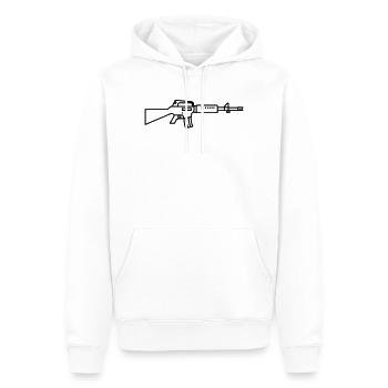 Waffe - Männer Premium Bio Hoodie - Weiß - Vorne - Nico (187cm)