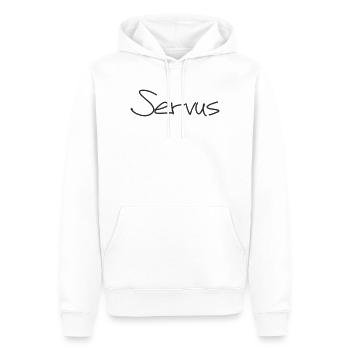 Servus – Bayerisches Textdesign für Shirts & mehr - Männer Premium Bio Hoodie - Weiß - Vorne - Nico (187cm)