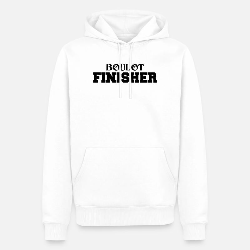 Boulot Finisher - Sweat à capuche Premium bio Homme - blanc
