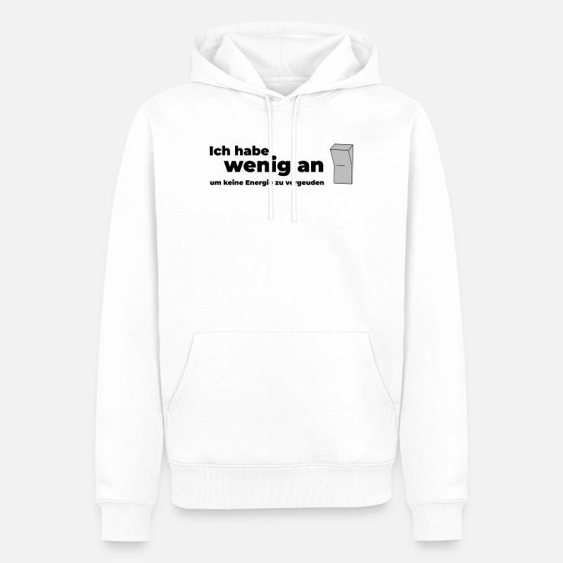 WENIG AN - Männer Premium Bio Hoodie - Weiß