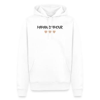 Maman d'amour - Sweat à capuche Premium bio Homme - blanc - Devant - Nico (187cm)