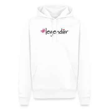 Legendaer Hashtag Spruch Shirt - Männer Premium Bio Hoodie - Weiß - Vorne - Nico (187cm)