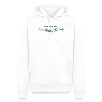 Heilende Hände – Starkes Herz - Männer Premium Bio Hoodie - Weiß - Vorne - Nico (187cm)