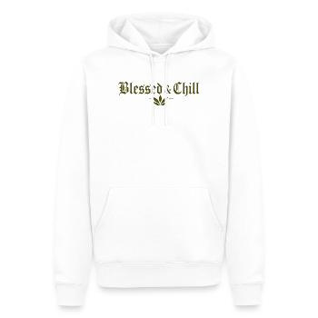 Motif chill - Sweat à capuche Premium bio Homme - blanc - Devant - Nico (187cm)