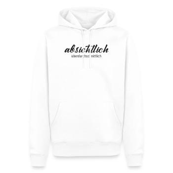 Absichtlich überdurchschnittlich – Humor Statement - Männer Premium Bio Hoodie - Weiß - Vorne - Nico (187cm)
