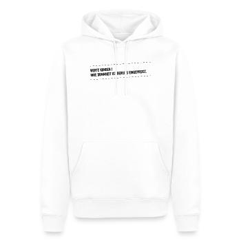 Dummheit ist eingepreist - Männer Premium Bio Hoodie - Weiß - Vorne - Nico (187cm)