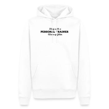 Personal Trainer - Men’s Premium Organic Hoodie - white - Front - Nico (187cm)