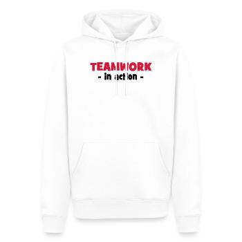 Teamwork in Action - Männer Premium Bio Hoodie - Weiß - Vorne - Nico (187cm)