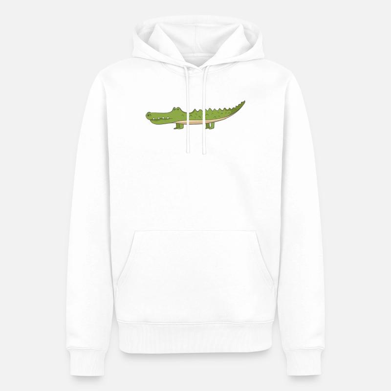 Krokodil - Männer Premium Bio Hoodie - Weiß