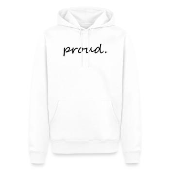 proud - Sweat à capuche Premium bio Homme - blanc - Devant - Nico (187cm)