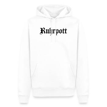 Ruhepott colle schriftzug - Männer Premium Bio Hoodie - Weiß - Vorne - Nico (187cm)