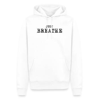 just breath symbol Logo Schriftzug icon Spruch - Männer Premium Bio Hoodie - Weiß - Vorne - Nico (187cm)