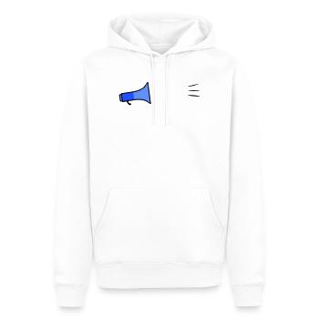Megafon Text Template - Men’s Premium Organic Hoodie - white - Front - Nico (187cm)