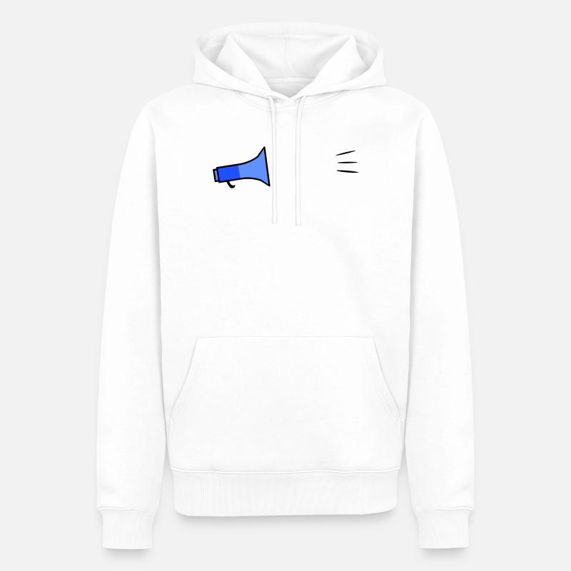 Megafon Text-Template - Männer Premium Bio Hoodie - Weiß