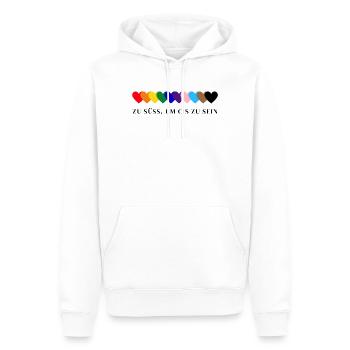 Zu süß um CIS zu sein Regenbogen Herzen - Männer Premium Bio Hoodie - Weiß - Vorne - Nico (187cm)
