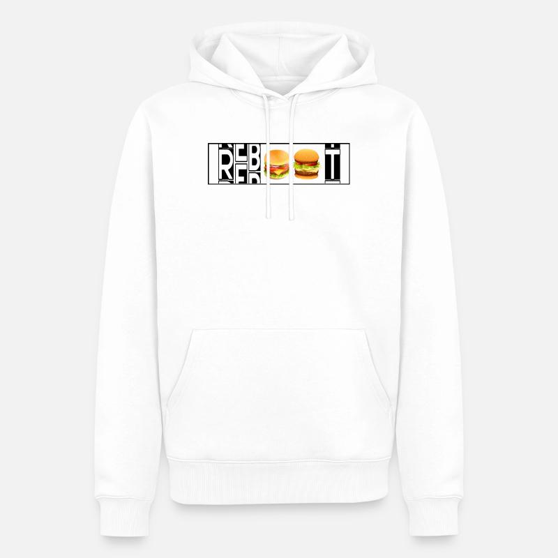 REBOOT - Sweat à capuche Premium bio Homme - blanc
