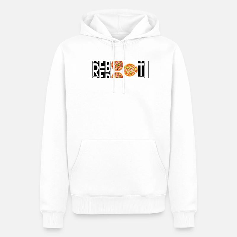 PIZZA - Sweat à capuche Premium bio Homme - blanc