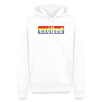 LGBT Rainbow Tshirt excité - Sweat à capuche Premium bio Homme - blanc - Devant - Nico (187cm)