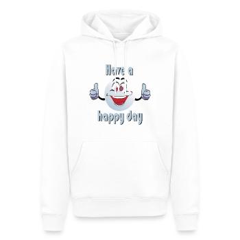 Bonne journée - Smiley - Sweat à capuche Premium bio Homme - blanc - Devant - Nico (187cm)