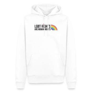 LGBTQ Pride Month - LGBT-Rechte sind Menschenrechte - Männer Premium Bio Hoodie - Weiß - Vorne - Nico (187cm)