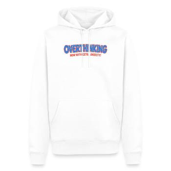 Trop réfléchir, maintenant avec plus d’anxiété - Drôle T-Shi - Sweat à capuche Premium bio Homme - blanc - Devant - Nico (187cm)