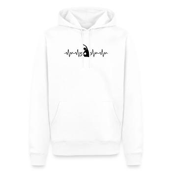Yoga EKG Herzschlag - Männer Premium Bio Hoodie - Weiß - Vorne - Nico (187cm)