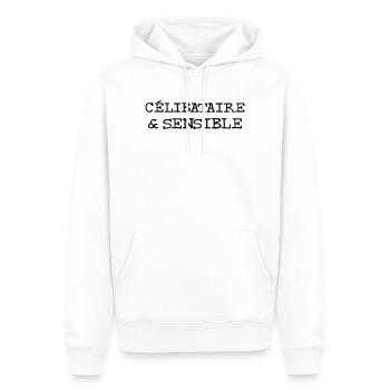 Célibataire & Sensible - Sweat à capuche Premium bio Homme - blanc - Devant - Nico (187cm)