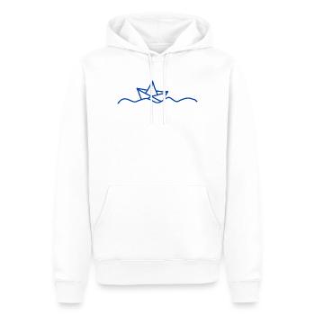 Capitaine de bateau en papier - Sweat à capuche Premium bio Homme - blanc - Devant - Nico (187cm)