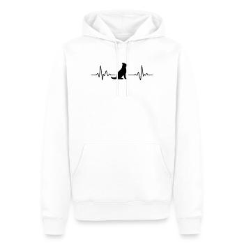 Herzschlag Takt EKG Hund Heartbeat Shirt Geschenk - Männer Premium Bio Hoodie - Weiß - Vorne - Nico (187cm)