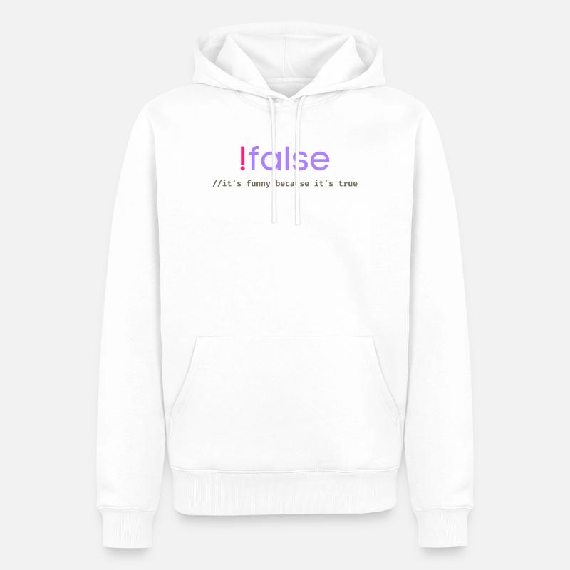 Ifalse Funny Coder Programmierungswortspiel - Männer Premium Bio Hoodie - Weiß