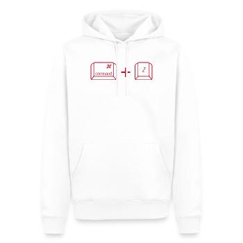 Command + Z - Men’s Premium Organic Hoodie - white - Front - Nico (187cm)
