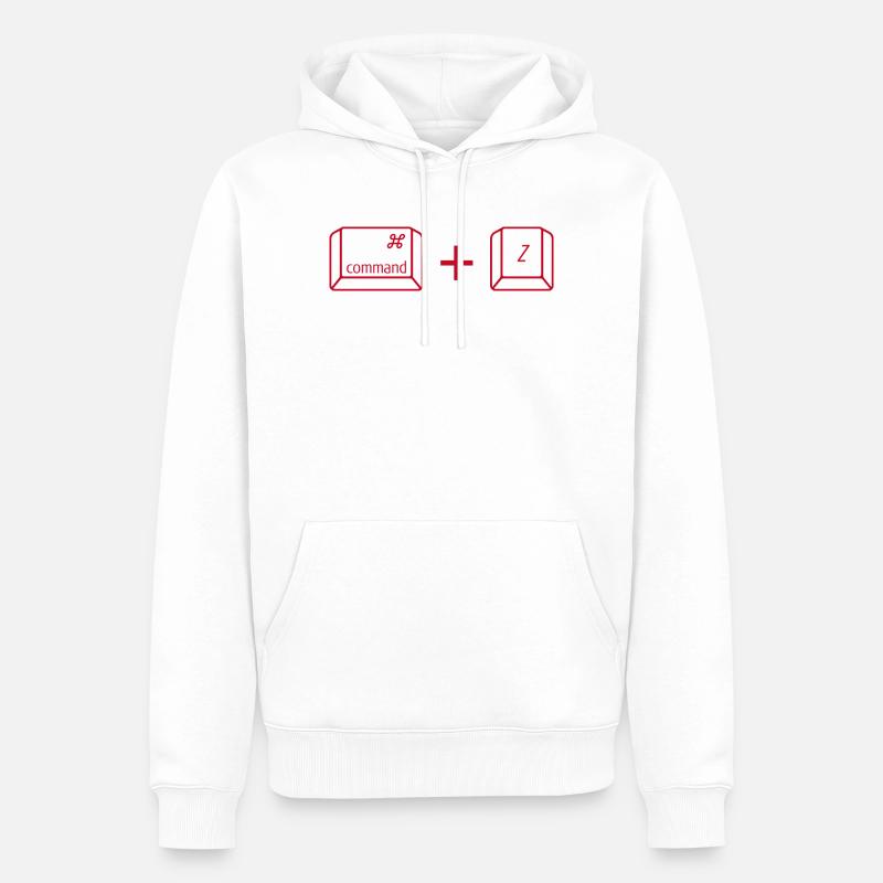 Commande + Z - Sweat à capuche Premium bio Homme - blanc
