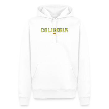 Look drapeau de style Columbia College - Sweat à capuche Premium bio Homme - blanc - Devant - Nico (187cm)