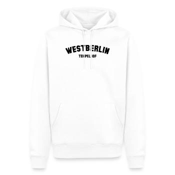 TEMPELHOF - Männer Premium Bio Hoodie - Weiß - Vorne - Nico (187cm)