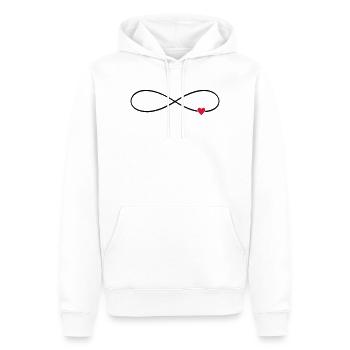 Unendlichkeitszeichen Herz unendliche Liebe - Männer Premium Bio Hoodie - Weiß - Vorne - Nico (187cm)