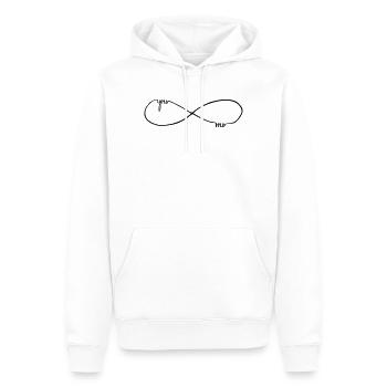 toi et moi pour toujours - Sweat à capuche Premium bio Homme - blanc - Devant - Nico (187cm)