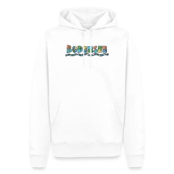 Bodensee Farbschrift - Männer Premium Bio Hoodie - Weiß - Vorne - Nico (187cm)