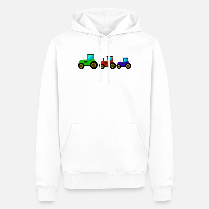 Traktor Trecker Traktor - Männer Premium Bio Hoodie - Weiß