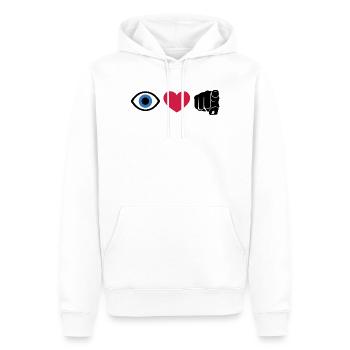 Ich liebe dich, Rebus | Eye Heart You visuelles Zitat - Männer Premium Bio Hoodie - Weiß - Vorne - Nico (187cm)
