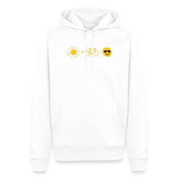 Soleil et vélo - Sweat à capuche Premium bio Homme - blanc - Devant - Nico (187cm)