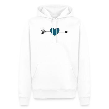 blaues Herz mit Pfeil Valentinstag Geschenk - Männer Premium Bio Hoodie - Weiß - Vorne - Nico (187cm)