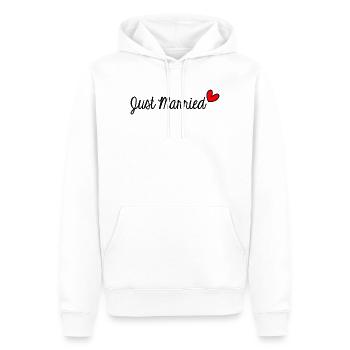 ICH HABE GERADE GEHEIRATET. Junggesellinnenabschied. VALENTINSTAG. PAAR. LIEBE - Männer Premium Bio Hoodie - Weiß - Vorne - Nico (187cm)