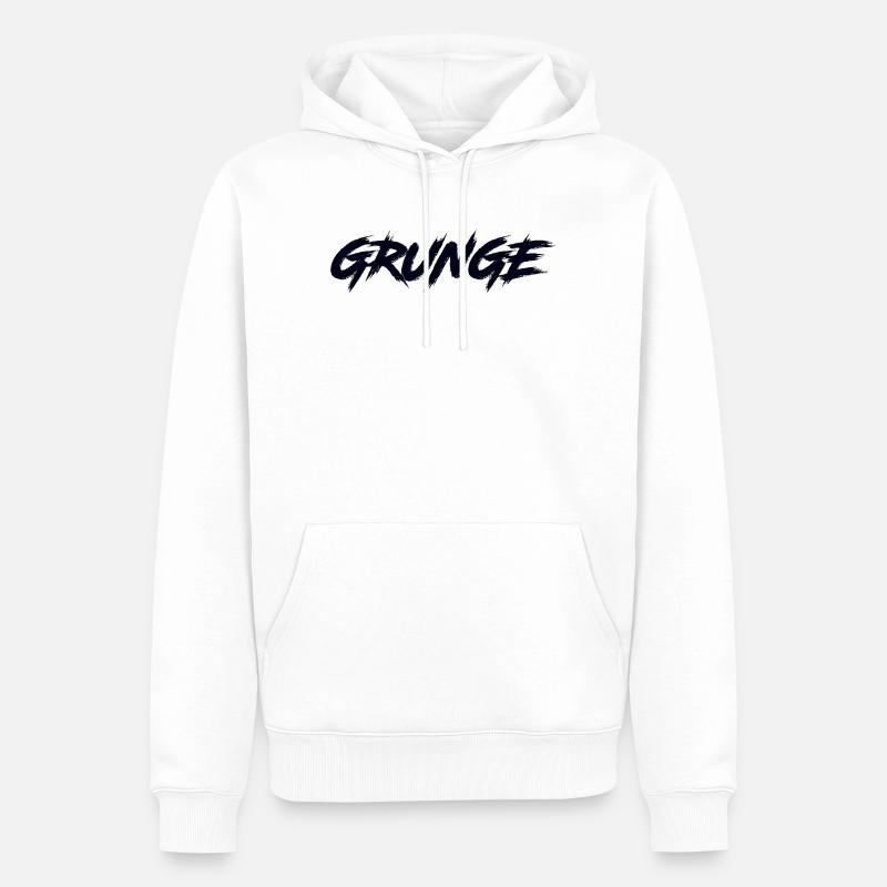 GRUNGE - Männer Premium Bio Hoodie - Weiß