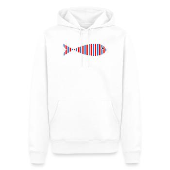 FISH. SARDINE. APRIL FOOLS. SEA. OCEAN - Men’s Premium Organic Hoodie - white - Front - Nico (187cm)