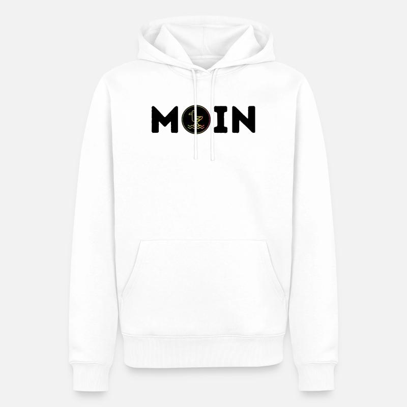 Moin mit Möwe - Männer Premium Bio Hoodie - Weiß