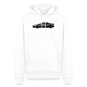 Schwarz glänzendes Supersportwagen-Design - Männer Premium Bio Hoodie - Weiß - Vorne - Nico (187cm)