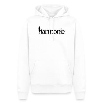 HARMONIE! (Familie, Vater, Mutter, Kinder) - Männer Premium Bio Hoodie - Weiß - Vorne - Nico (187cm)