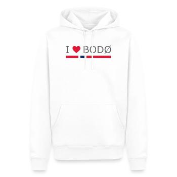 I love Bodo - Norway - Norge - Norwegen - Männer Premium Bio Hoodie - Weiß - Vorne - Nico (187cm)