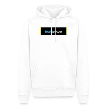 Brainpower Glühbirne Typografie - Männer Premium Bio Hoodie - Weiß - Vorne - Nico (187cm)